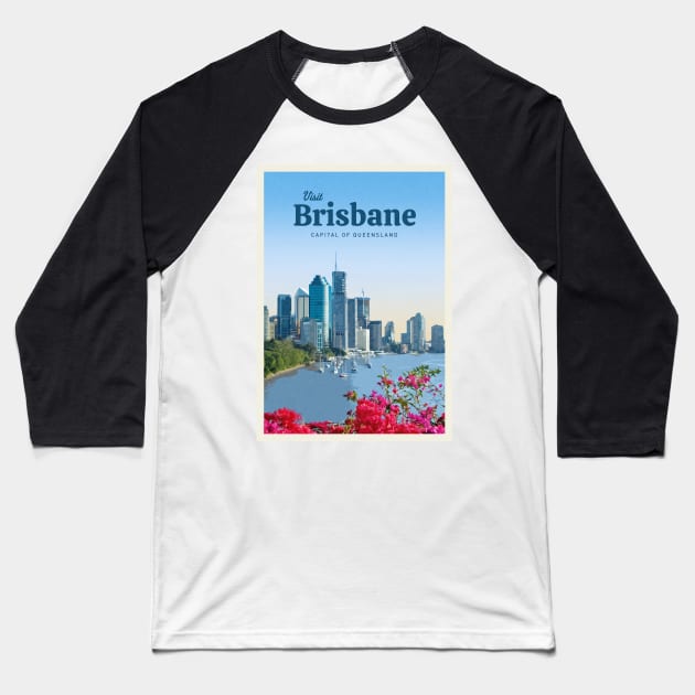 Visit Brisbane Baseball T-Shirt by Mercury Club